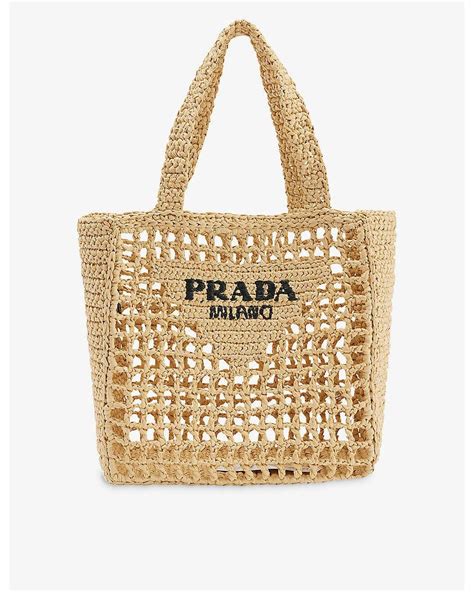 prada crochet beach bag|prada small crochet tote bag.